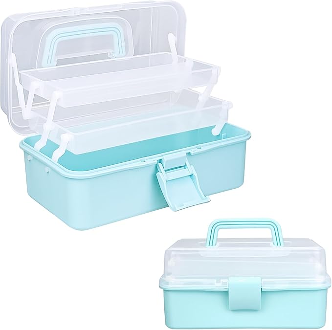 10Inch Tackle Box Organizer and Storage, Three-Layer Sewing Box by LUOKER