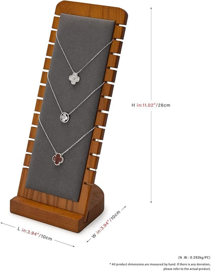 Oirlv Solid Wood Necklace Organizer Showcase Necklace Display Stand Jewelry - Image 9