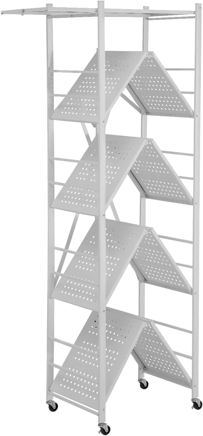 VEVOR 5-Tier Foldable Storage Shelf, 32W x 14D x 72H Inch Folding Metal Rack - Image 12