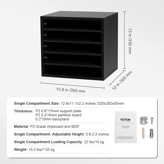 VEVOR Literature Organizers, 5 Compartments Office Mailbox - Image 7