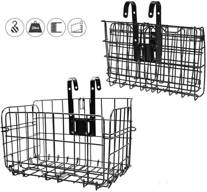 HOMEE Folding Rear Bike Basket Wire Mesh Fold-Up Detachable Front Bag Rear | by HOMEEHouse
