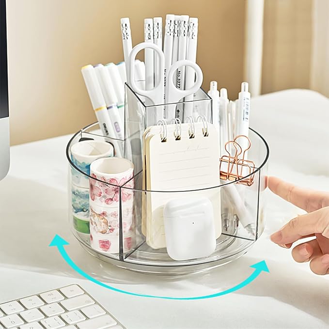 JIKIOU Acrylic Pen Holder, 360-Degree Rotating Pen Holder - Image 8