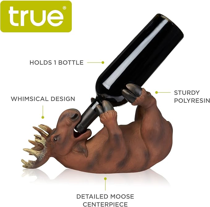 True Mischievous Moose Polyresin Wine Bottle Holder - Image 2