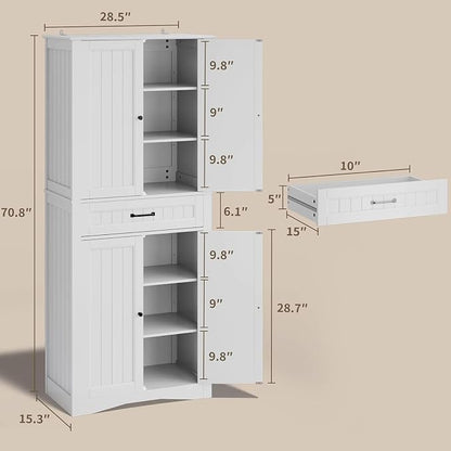 Gizoon 71'' Kitchen Pantry Storage Cabinet, Freestanding Pantry Organizers and - Image 2