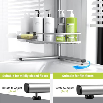 Aitatty Standing Shower Caddy Corner: 4-tier Rustproof Shower Organizer Shelf - Image 5
