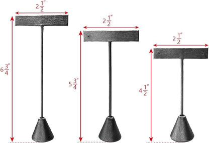 Ikee Design 6pcs Set Steel Grey Leatherette Earring T Stand Display Set - Image 2