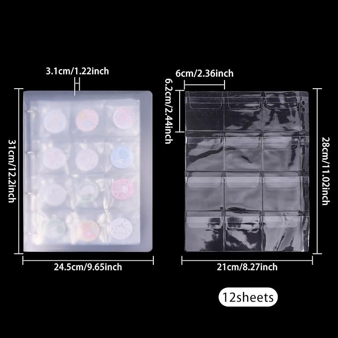 FREEBLOSS 144 Pocket Buttons Badge Pin Storage Book Transparent PVC Button Pins - Image 2