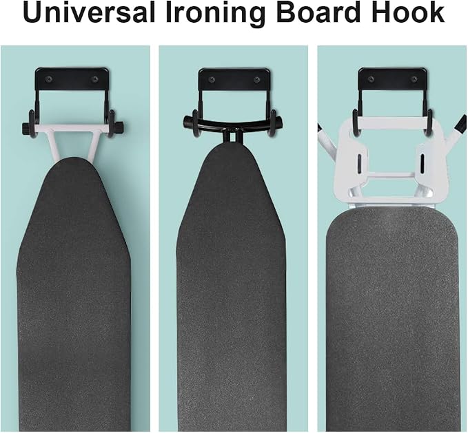 Ironing Board Hanger Wall Mount Ironing Board Holder Organizer Wall Rack - Image 6