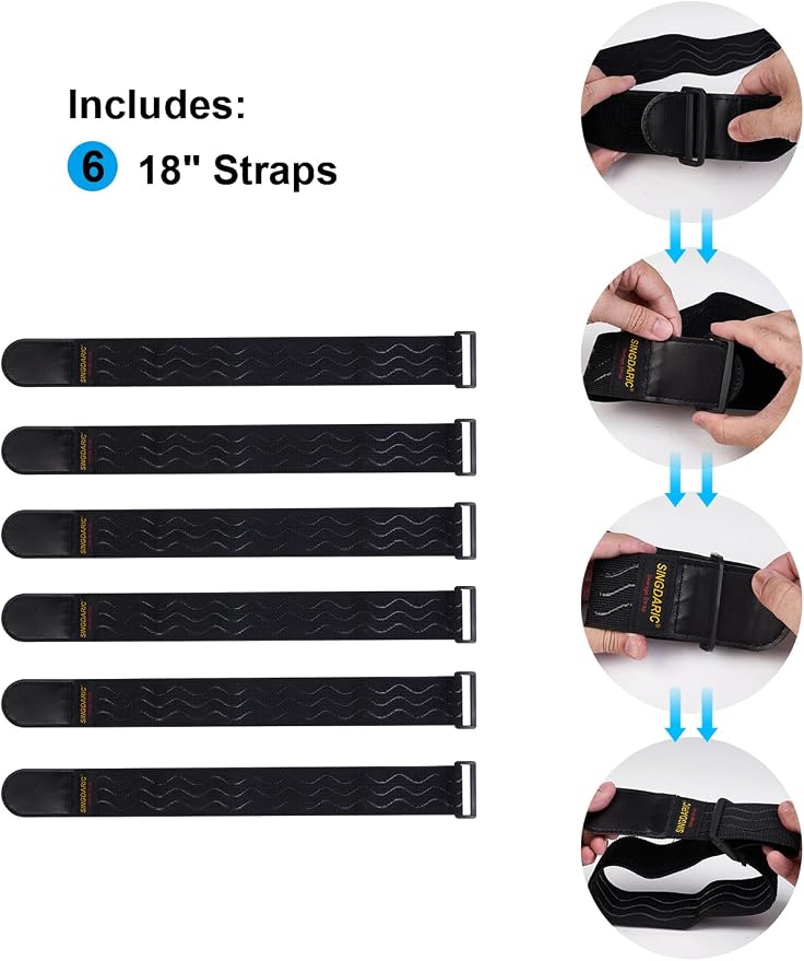 Elastic Cinch Strap, 6 Pack, Super-Stretch Storage Straps, Extension Cord - Image 4