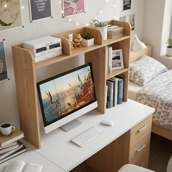Tangkula Desktop Bookshelf, Countertop Storage Hutch - Image 4