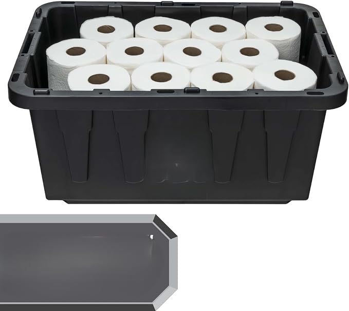 Black and Red Storage Bin, 17 Gallon Plastic Storage Container - Image 4