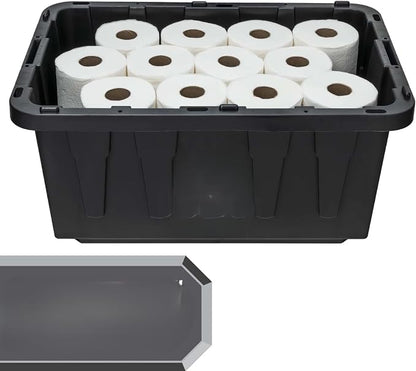 Black and Red Storage Bin, 17 Gallon Plastic Storage Container - Image 4