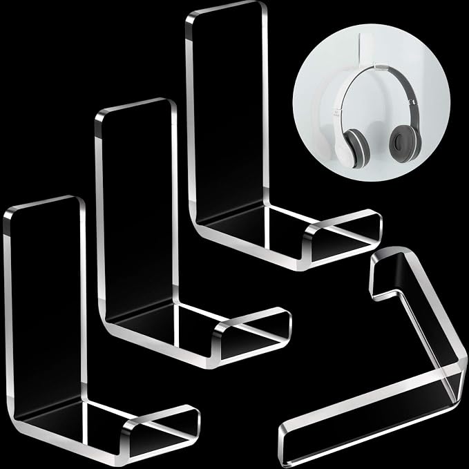 Weewooday 4 Pieces Headphone Hanger Headset Stand Holder Adhesive Wall Mount by Weewooday