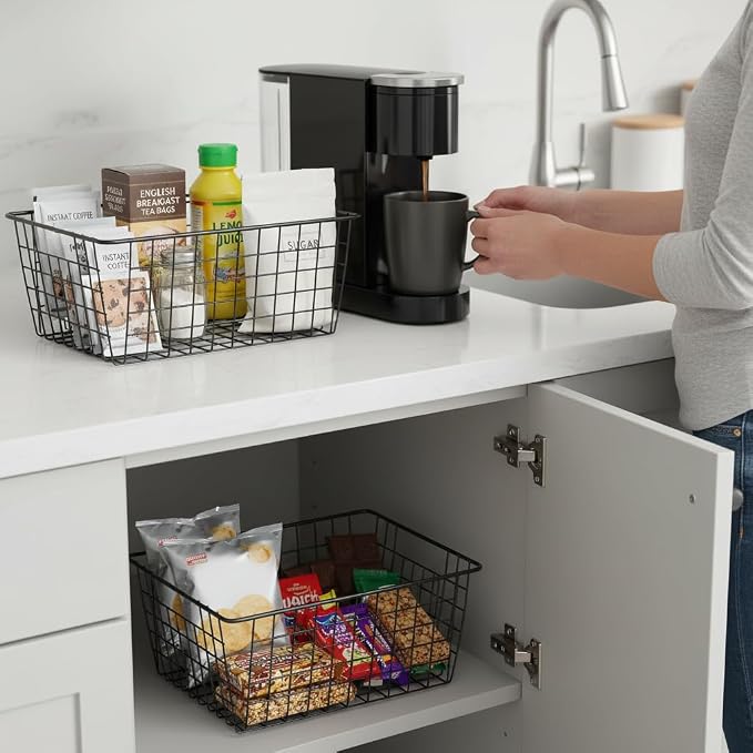 Kitchen Wire Baskets Farmhouse Decor Metal Food Storage Organizer, Household - Image 3