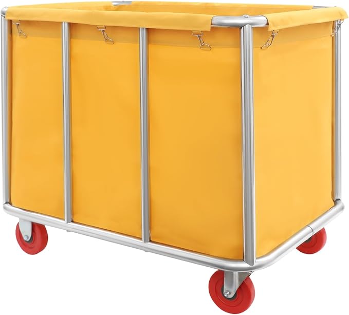 Commercial Laundry Cart with Wheels, Laundry Hamper Cart, Heavy Duty Rolling by Eapmic