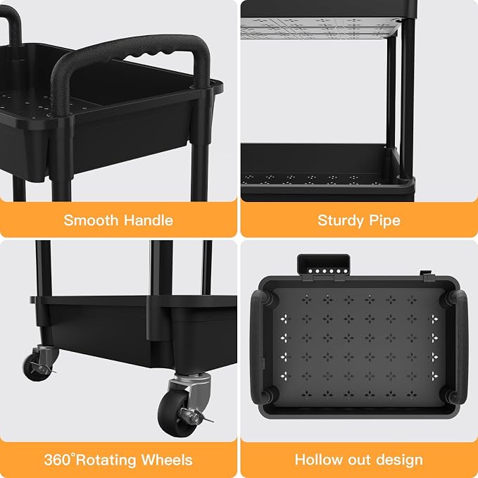 5 Tier Rolling Utility Cart - Image 2