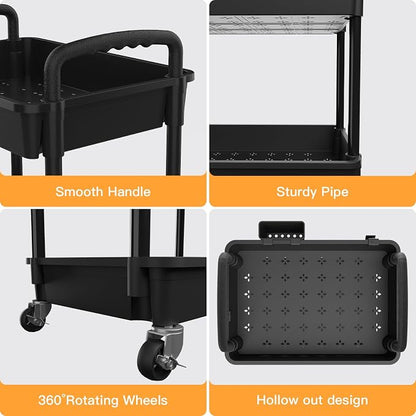3 Tier Rolling Utility Cart - Image 2