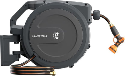 Giraffe Tools AW30 Wall Mounted 1/2" x 100 ft Garden Hose Reel, Retractable by GiraffeTools