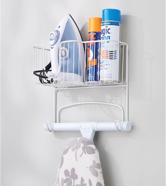 mDesign Wall Mounted Ironing Board Holder - Image 7