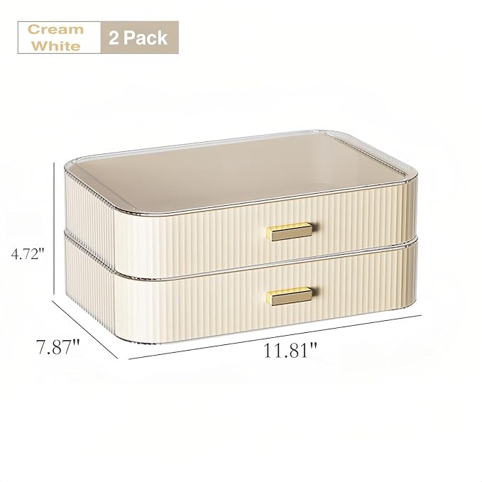 2 Pack Stackable Makeup Organizer - Image 2
