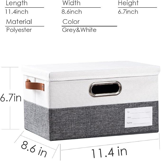 PRANDOM Storage Bins with Lids Linen Fabric Foldable Storage Boxes Organizer - Image 2