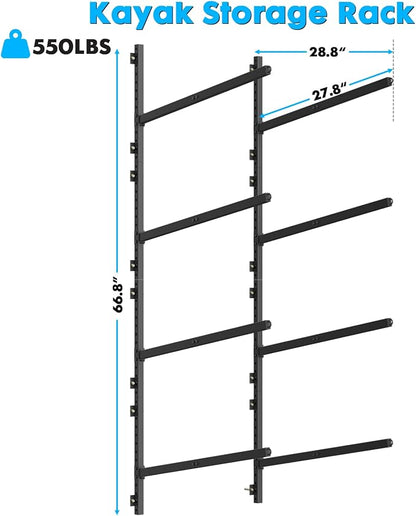 Kayak Storage Rack Heavy Duty, Adjustable Wall Mount Hanger - Image 2