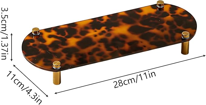 Toiletry Caddy - Resin Leopard Print Shelf Organizer, Grip Base Cosmetic Holder - Image 2