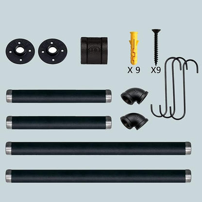 Clothes Rack Wall Mount with 3 Hooks, Industrial Pipe Clothes Rod, Heavy Duty - Image 7
