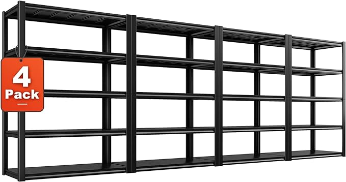 REIBII Garage Shelving 48.2" W Storage Shelves 3000LBS Metal Shelving Heavy by REIBII