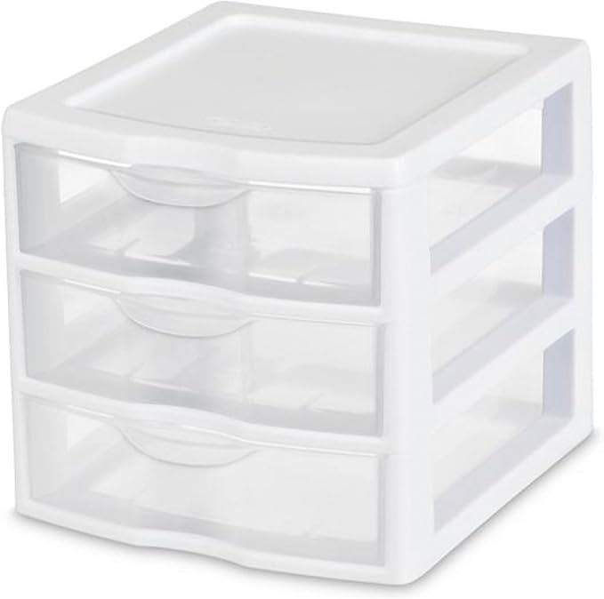 Sterilite Clearview 3-Drawer Cart Small Plastic Storage Organizer, Containers by Sterilite