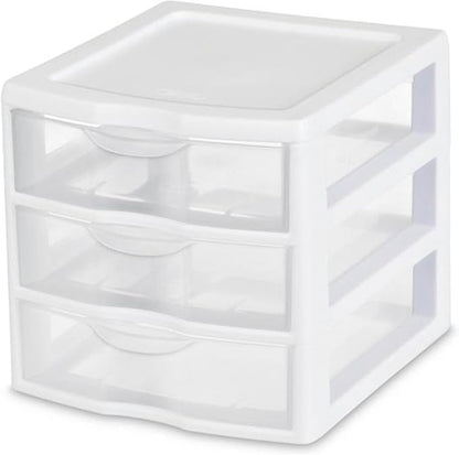 Sterilite Clearview 3-Drawer Cart Small Plastic Storage Organizer, Containers by Sterilite