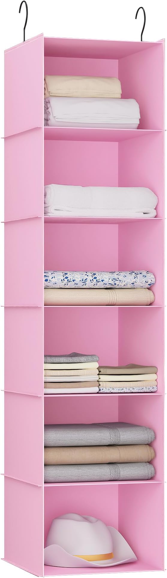 Hanging Closet Organizer, Easy Mount Foldable 6-Shelf Hanging Closet Wardrobe by DonYeco