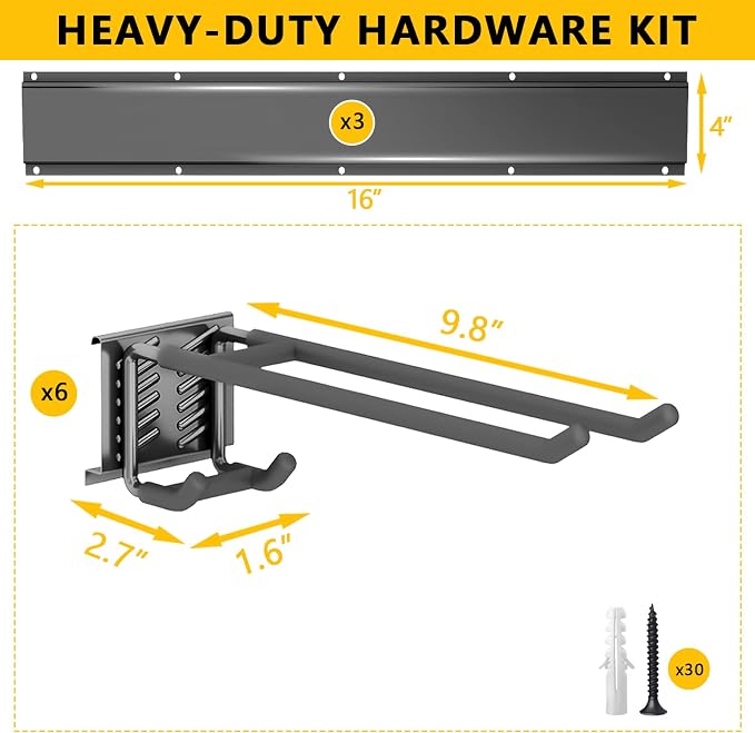 Garage Tool Organizer Wall Mount, 48inch Heavy-Duty Garage Storage System and - Image 5