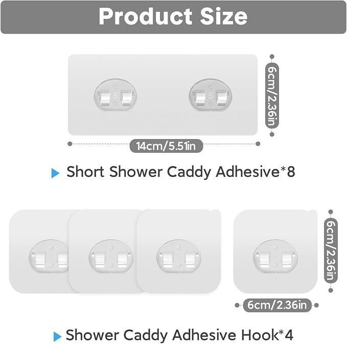 12 Pack Adhesive Replacement, Strong Adhesive Hooks, Waterproof Adhesive Strips - Image 2