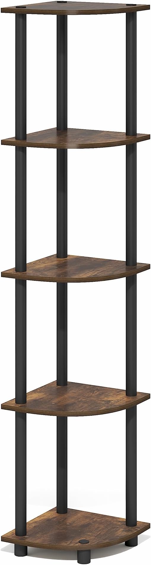 Furinno Turn-N-Tube Corner Shelf, 5-Tier Corner Bookshelf, Open Storage Shelves - Image 9