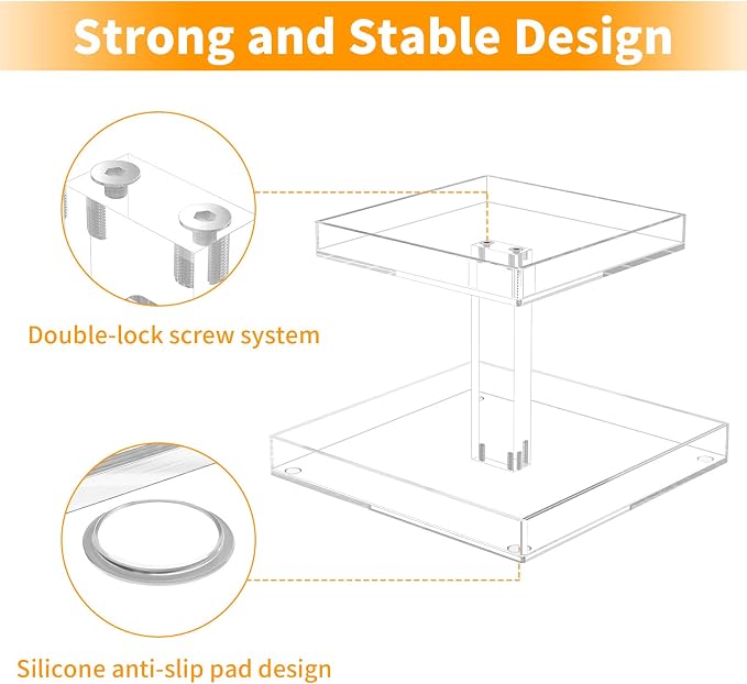 NIUBEE 2-Tier Acrylic Bathroom Cosmetic Storage Organizer - Image 4