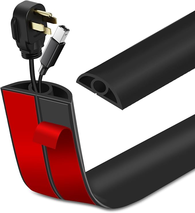 Floor Cord Cover Self Adhesive Cord Hider Floor Extension Cord Covers by LSGCQ