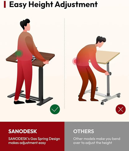 SANODESK Medical Adjustable Overbed Bedside Table - Image 8