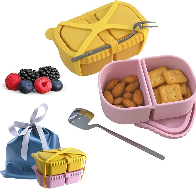 2 Pack Reusable Silicone Snack Containers by Unknown