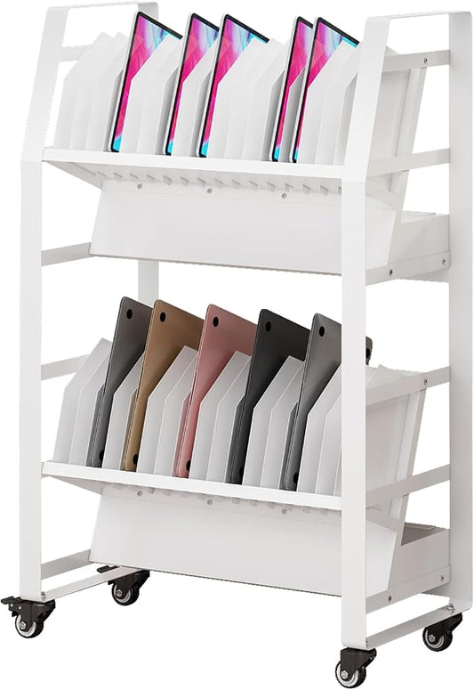 32-Device Mobile Charging Storage Cart, Lockable Charging Station by Hymula