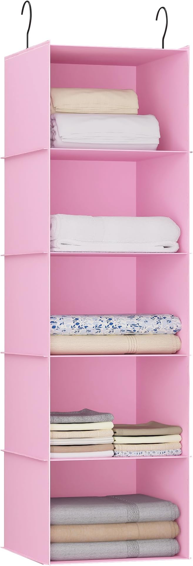 Hanging Closet Organizer, Easy Mount Foldable 5-Shelf Hanging Closet Wardrobe by DonYeco