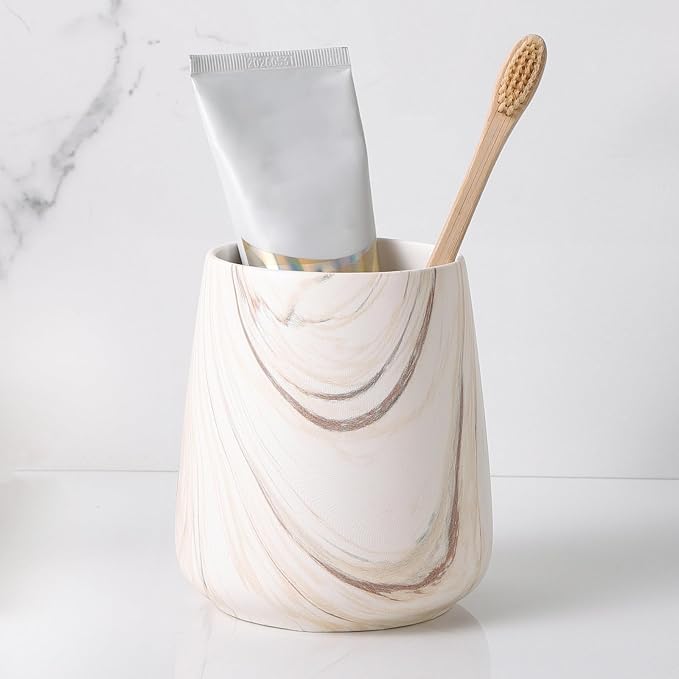 Marble Brown Toothbrush Holder for Bathroom - Image 7