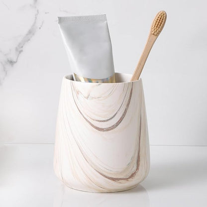 Marble Brown Toothbrush Holder for Bathroom - Image 7