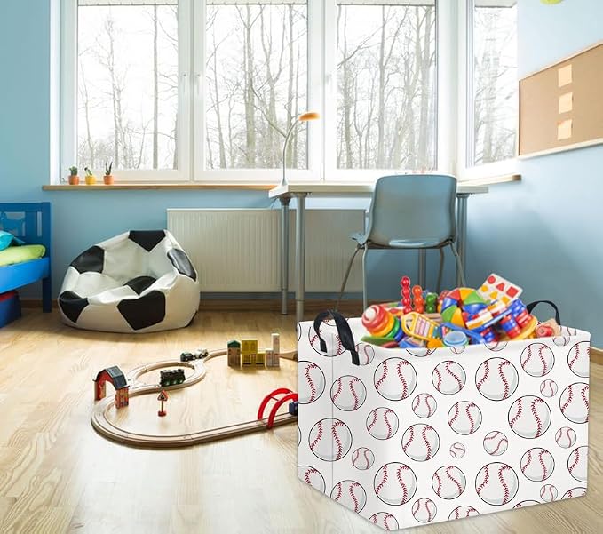 Rectangular Baseball Basket Kids Baby Storage Basket Cute Kids Toy Storage Bin - Image 5