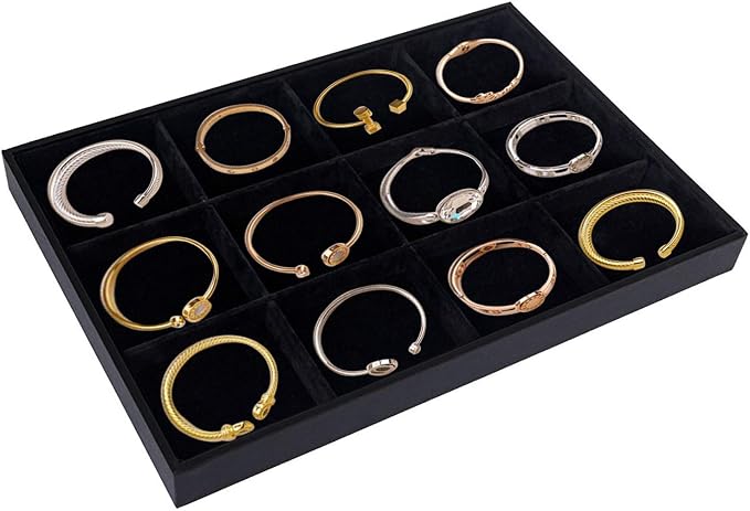 Stratalife 12 Grid Jewelry Organizer Tray, Stackable Drawer Earring Organizer - Image 4