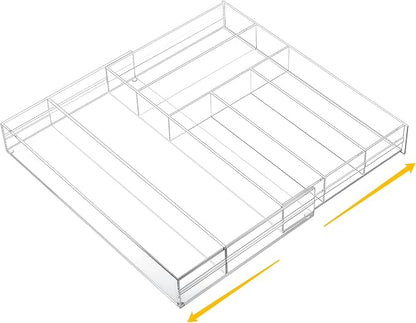 1 Pcs Acrylic Drawer Organizer 9'' up to 18'' x 15'' x 2'' Expandable Drawer by Briwooody