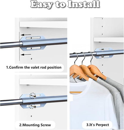 Valet Rod for Closet Pull Out, Standard Retractable closet rod organization rack - Image 8