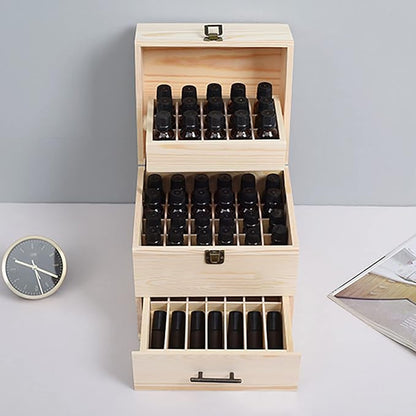 3 Tiers Essential Oil Storage Box, Wooden Perfume Bottle Display Organizer Case - Image 6
