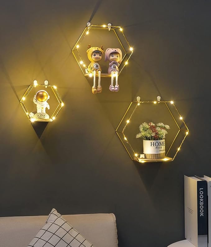 Liywall - Hexagon Floating Shelves Wall Decor - Image 2