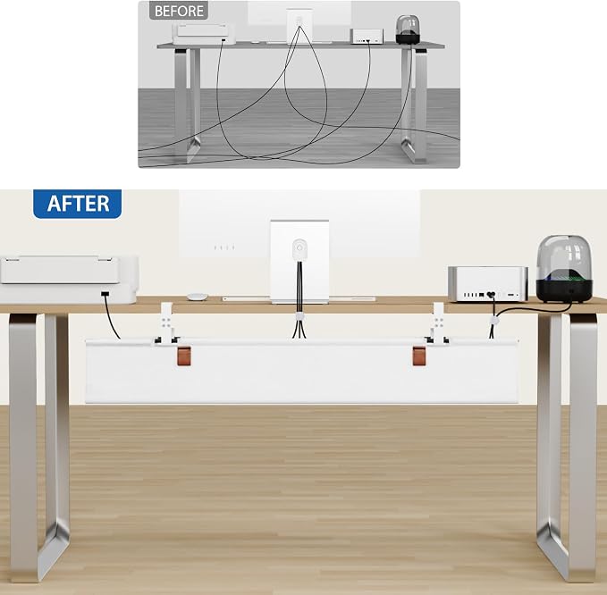Zilink Large Cable Management Under Desk 40" No Drill Desk Cable Management - Image 6